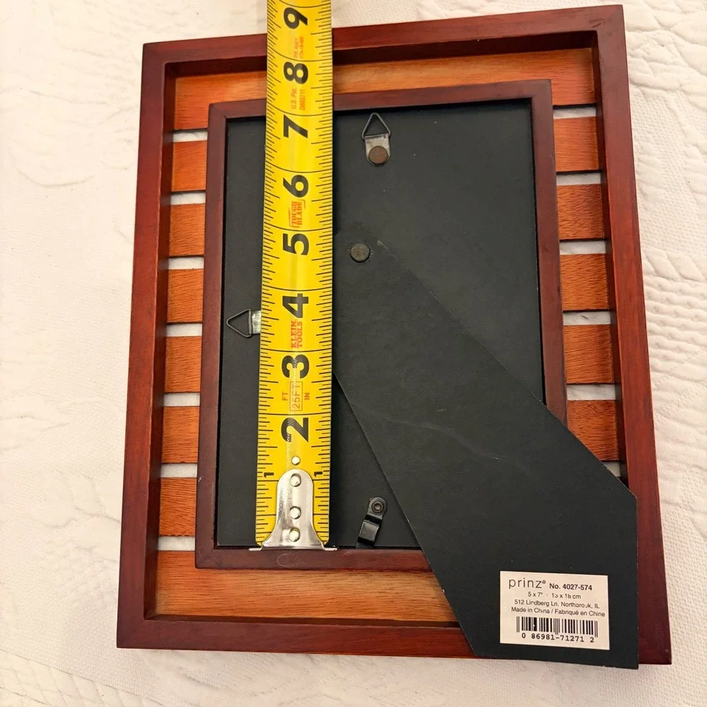 Mahogany Wood 5x7 Picture Frame Slatted Shutter Design Prinz Casual Living Brown